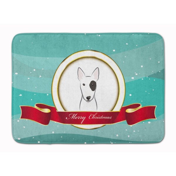 Carolines Treasures Bull Terrier Merry Christmas Machine Washable Memory Foam Mat BB1519RUG - main